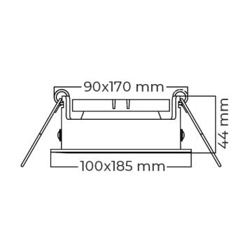 Braytron SBH03-05030 Sıva Altı Siyah-Beyaz İkili Spot Kasası (Metal)