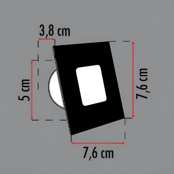 ERKled ERK5037 2 Watt Krom Sıva Altı Sensörlü Yuvarlak LED Merdiven Armatürü