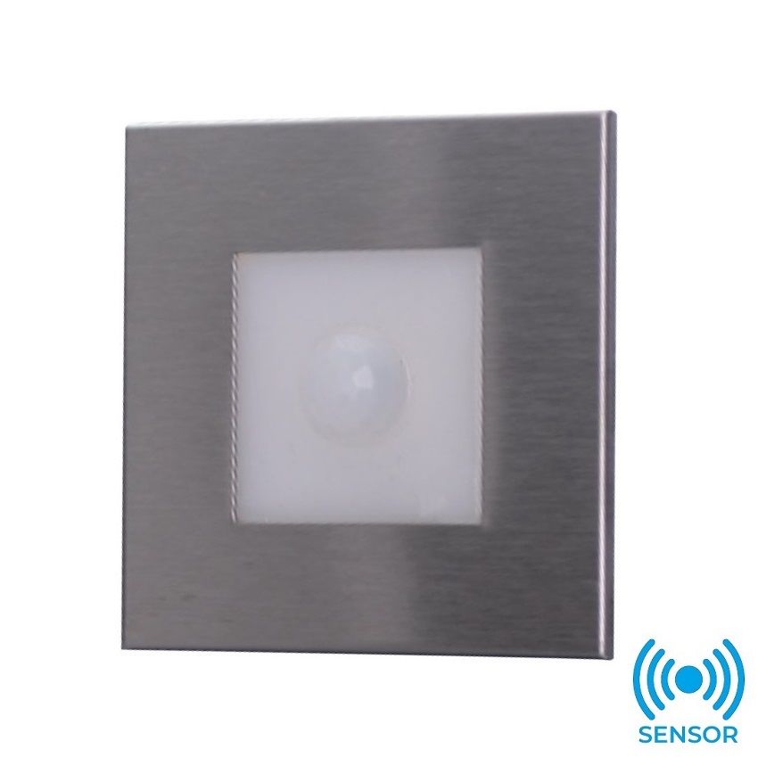 ERKled ERK5037 2 Watt Krom Sıva Altı Sensörlü Yuvarlak LED Merdiven Armatürü