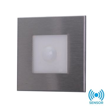 ERKled ERK5037 2 Watt Krom Sıva Altı Sensörlü Yuvarlak LED Merdiven Armatürü