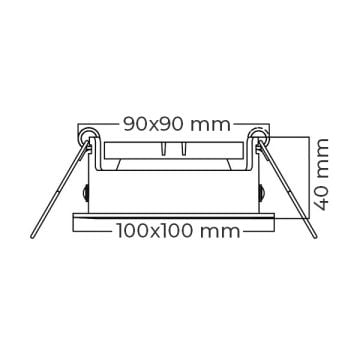 Braytron SBH03-05020 Sıva Altı Siyah-Beyaz Kare Spot Kasası (Metal)