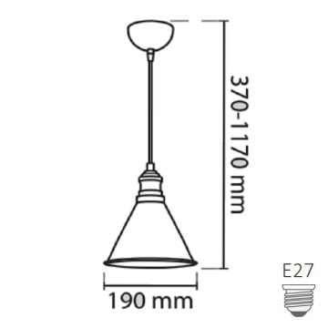 CreaLight YL-251-S Siyah-Eskitme Retro Avize