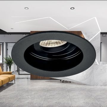 Braytron SBH03-05011 Sıva Altı Siyah Yuvarlak Spot Kasası (Metal)