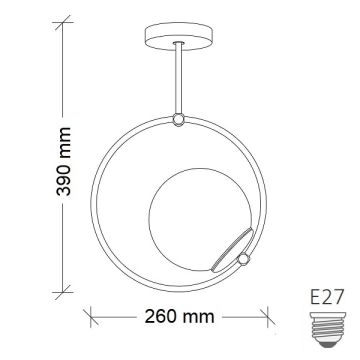 CreaLight YL-3901 Opal Top Camlı Siyah-Krom Avize