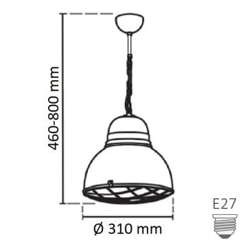 NOAS YL-3729 Sarı Endüstriyel Avize