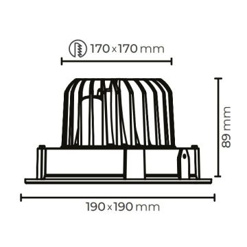 MOLLED MOL2091 Siyah/Beyaz Kasa Kare 26 Watt LED Mağaza Spotu (SAMSUNG/OSRAM LED)