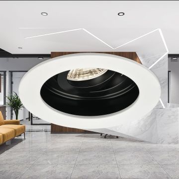 Braytron SBH03-05010 Sıva Altı Siyah-Beyaz Yuvarlak Spot Kasası (Metal)