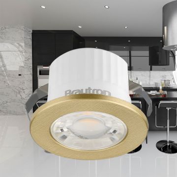 Braytron BH06-00236 Gold Kasa 3 Watt Kasa Sıva Altı Dış Mekan Mini LED Spot - Beyaz Işık (6500K)