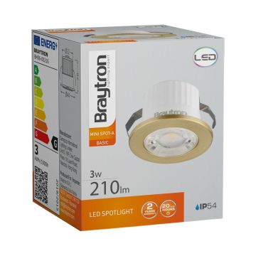 Braytron BH06-00236 Gold Kasa 3 Watt Kasa Sıva Altı Dış Mekan Mini LED Spot - Beyaz Işık (6500K)