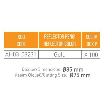 ACK AH03-08031 Siyah-Platin Sıva Altı Kare Spot Kasası - Metal