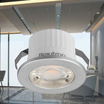 Braytron BH06-00233 Krom Kasa 3 Watt Sıva Altı Dış Mekan Mini LED Spot - Beyaz Işık (6500K)