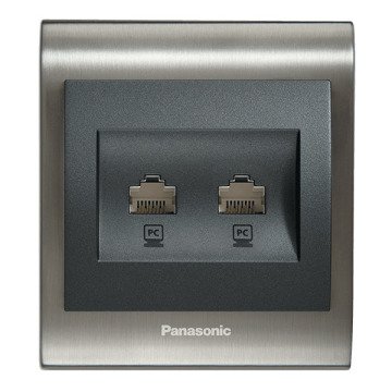 VİKO Ultima/Sistema/Optima Telefon-Nümeris-Data Prizleri WBTR0406-5BL İkili Data Prizi (2xRJ45 CAT6) [Siyah]