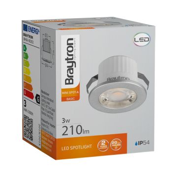Braytron BH06-00203 Krom Kasa 3 Watt Sıva Altı Dış Mekan Mini LED Spot - Gün Işığı (3000K)