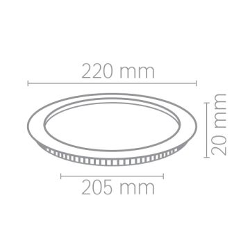 VOLTEK VPSAYS01830 18 Watt Siyah Kasa Sıva Altı Yuvarlak LED Panel - Gün Işığı (3000K)