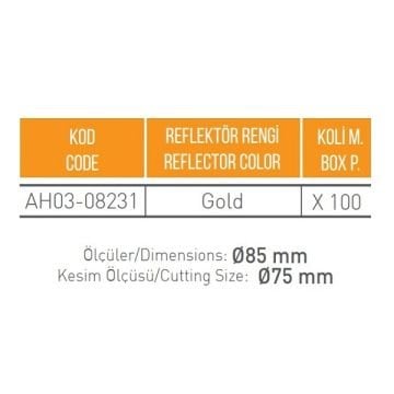 ACK AH03-08231 Siyah-Platin Sıva Altı Yuvarlak Spot Kasası - Metal