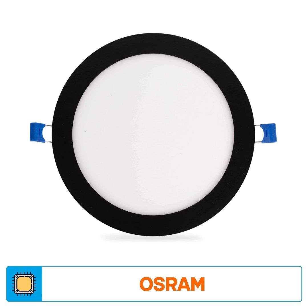 ACK AP01-01831 18 Watt Sıva Altı Siyah Kasa Yuvarlak LED Panel - OSRAM LED - Beyaz Işık (6500K)