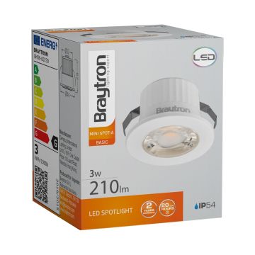 Braytron BH06-00230 Beyaz Kasa 3 Watt Sıva Altı Dış Mekan Mini LED Spot - Beyaz Işık (6500K)