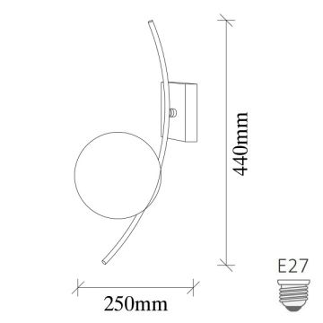 CreaLight YL-3821 Opal Camlı Siyah Aplik