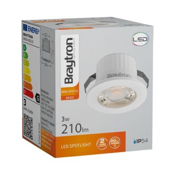 Braytron BH06-00210 Beyaz Kasa 3 Watt Sıva Altı Dış Mekan Mini LED Spot - Ilık Beyaz (4000K)