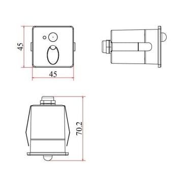 JUPITER LW378 B 1 Watt Beyaz Sıva Altı Sensörlü Kare Dış Mekan LED Merdiven Armatürü - Gün Işığı (3000K)