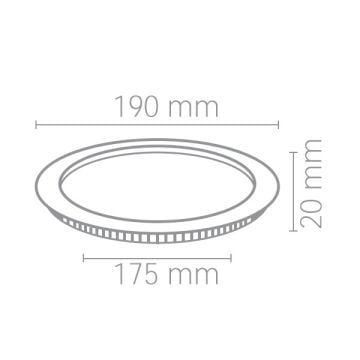 VOLTEK VPSAYS01530 15 Watt Siyah Kasa Sıva Altı Yuvarlak LED Panel - Gün Işığı (3000K)