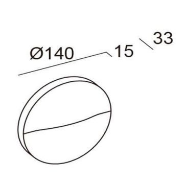 JUPITER LW486 3 Watt Antrasit Sıva Üstü Yuvarlak Dış Mekan LED Merdiven Armatürü - Metal - Gün Işığı (3000K)