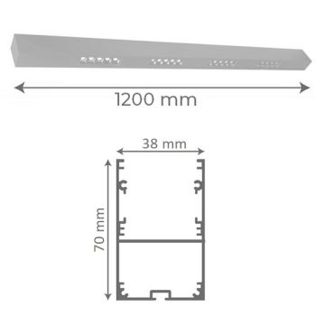 goldX ZE2001 Siyah/Beyaz Kasa 25 Watt 120 cm Sıva Üstü Lensli Lineer Armatür (SAMSUNG LED & EAGLERISE Driver)