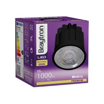 Braytron BA23-31001 Siyah Kasa 10 Watt LED Spot Modül - Gün Işığı (3000K)