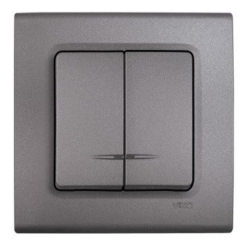 VİKO Linnera Life 90442050 Işıklı Komütatör [Granit Grisi]