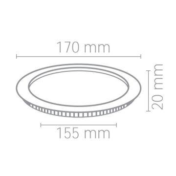 VOLTEK VPSAYS01265 12 Watt Siyah Kasa Sıva Altı Yuvarlak LED Panel - Beyaz Işık (6500K)