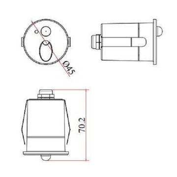 JUPITER LW380 B 1 Watt Beyaz Sıva Altı Sensörlü Yuvarlak Dış Mekan LED Merdiven Armatürü - Gün Işığı (3000K)