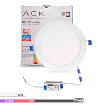 ACK AP01-01830 18 Watt Sıva Altı Yuvarlak LED Panel - OSRAM LED - Ilık Beyaz (4000K)