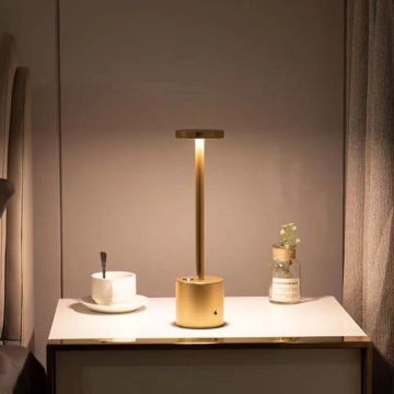 CATA CT-8431 Sevilla Gold Gövde 5 Watt Dimli ve Dokunmatik, Şarjlı LED Masa Lambası - 3 Işık Renkli (Beyaz + Ilık Beyaz + Gün Işığı)