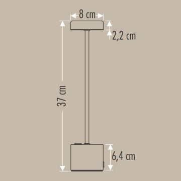 CATA CT-8431 Sevilla Gold Gövde 5 Watt Dimli ve Dokunmatik, Şarjlı LED Masa Lambası - 3 Işık Renkli (Beyaz + Ilık Beyaz + Gün Işığı)