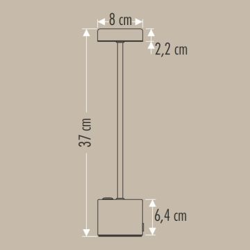 CATA CT-8431 Sevilla 5 Watt 3 Işık Renkli, Dimli ve Şarjlı Dokunmatik Masa Lambası (Gold)