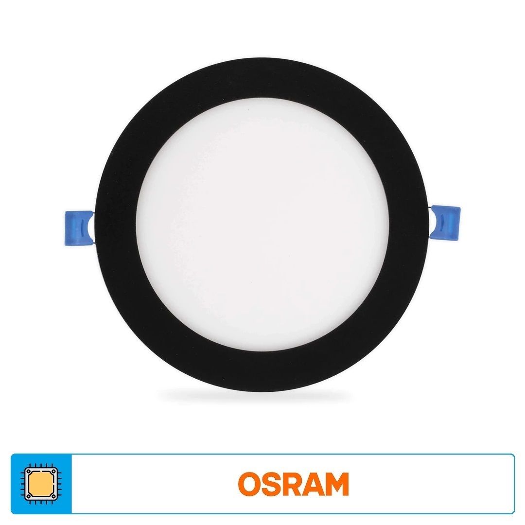 ACK AP01-01231 12 Watt Sıva Altı Siyah Kasa Yuvarlak LED Panel - OSRAM LED - Beyaz Işık (6500K)