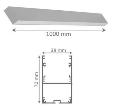 goldX ZE2047 Siyah/Beyaz Kasa 30 Watt 100 cm Sıva Üstü Lineer Armatür (38x70 mm Profil)