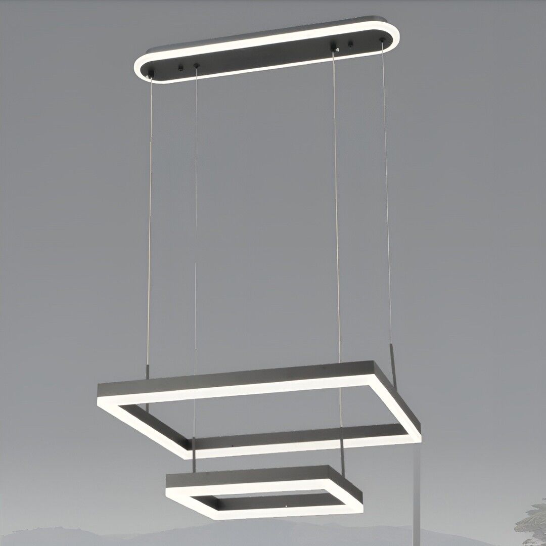 CL-750 172 Watt Üçlü Antrasit Modern LED Avize - 3 Işık Renkli (Beyaz + Ilık Beyaz + Gün Işığı)