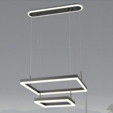 CL-750 172 Watt Üçlü Antrasit Modern LED Avize - 3 Işık Renkli (Beyaz + Ilık Beyaz + Gün Işığı)