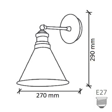 CreaLight YL-N-680 Siyah Şapkalı Retro Aplik