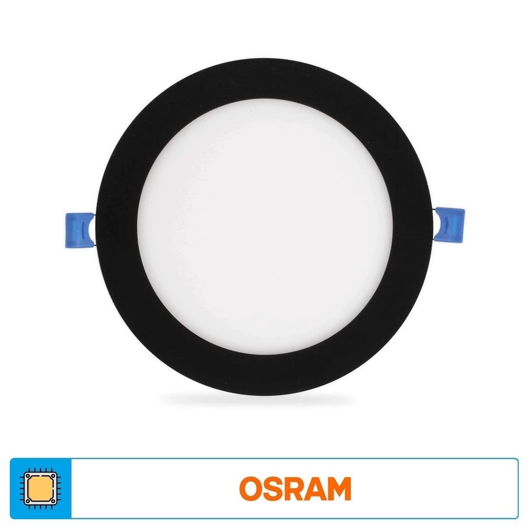 ACK AP01-01201 12 Watt Sıva Altı Siyah Kasa Yuvarlak LED Panel - OSRAM LED - Ilık Beyaz (4000K)