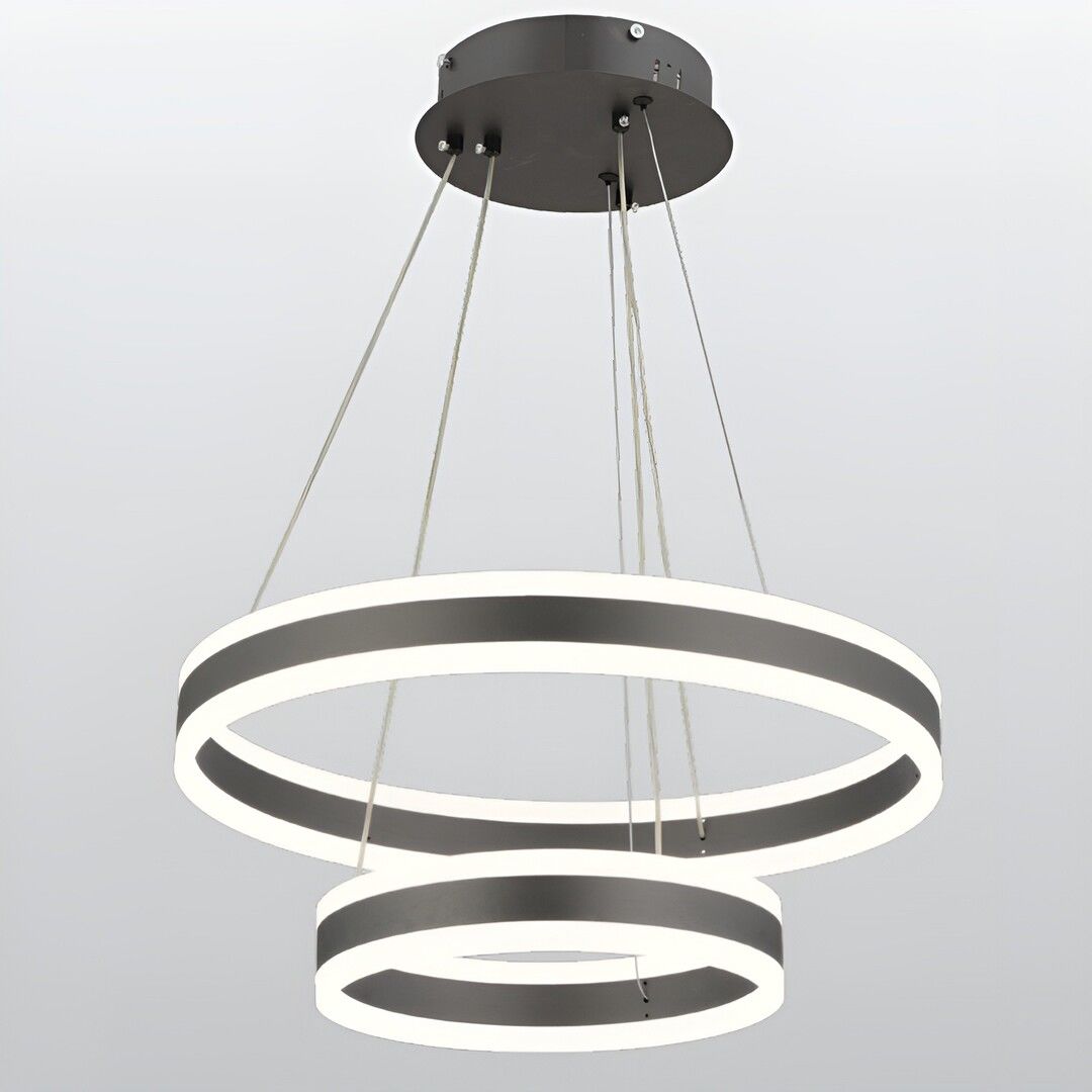 CL-742-2 200 Watt İkili Antrasit LED Avize - 3 Işık Renkli (Beyaz + Ilık Beyaz + Gün Işığı)