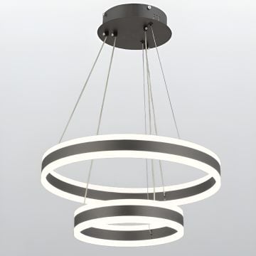 CL-742-2 200 Watt İkili Antrasit LED Avize - 3 Işık Renkli (Beyaz + Ilık Beyaz + Gün Işığı)