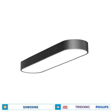 ACK AL02-80501 50 Watt 15x120 cm Elips Sıva Üstü Lineer Armatür - SAMSUNG/OSRAM LED & MEAN WELL/PHILIPS/TRIDONIC Driver