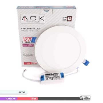 ACK AP01-01530 15 Watt Sıva Altı Yuvarlak LED Panel - OSRAM LED - Ilık Beyaz (4000K)