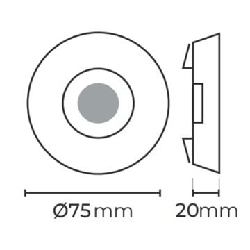 MOLLED MOL7002-B 3 Watt Sıva Üstü Beyaz Yuvarlak Mini LED Spot - Gün Işığı (3000K)