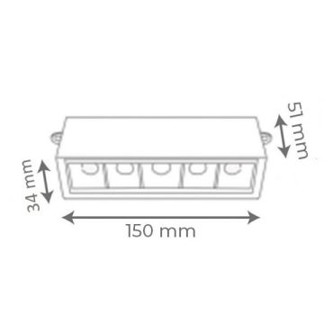 goldX ZE081 Siyah/Beyaz Kasa 16 Watt 27 cm Sıva Üstü Lensli Lineer Armatür (SAMSUNG LED & EAGLERISE Driver)