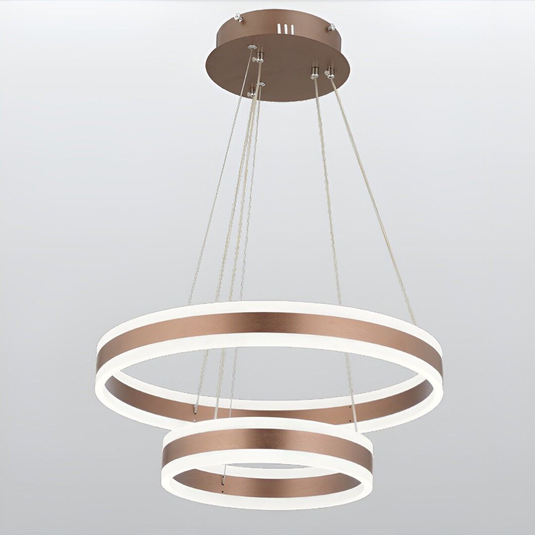 CL-742-2 200 Watt İkili Kahve LED Avize - 3 Işık Renkli (Beyaz + Ilık Beyaz + Gün Işığı)