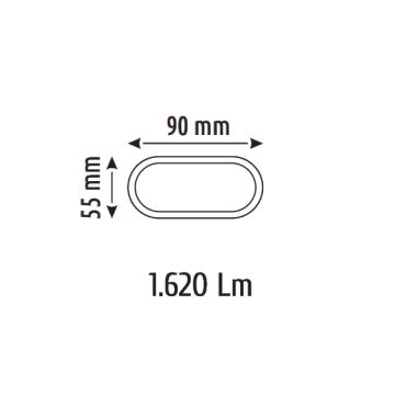 HELIOS HS5877 18 Watt Elips LED Glop Armatür - PC Gövde - Gün Işığı (3200K)