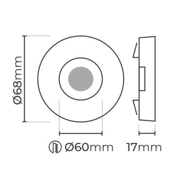 MOLLED MOL7023 3 Watt Saten Yuvarlak Mini LED Spot - Gün Işığı (3000K)